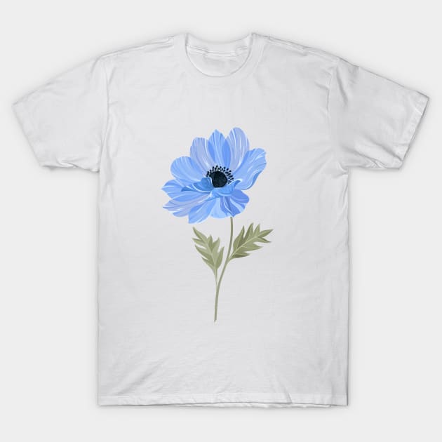 Blue Anemone T-Shirt by Avisnanna